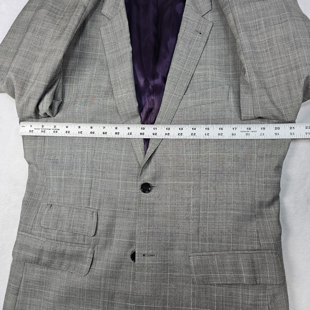 Indochino Suit Mens Sz 42R Pants 34x31 Houndstooth Glen Plaid Check 100% Wool - Picture 7 of 16